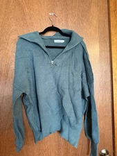 Blue/green Anrabess Quarter Zip Pullover. Size L
