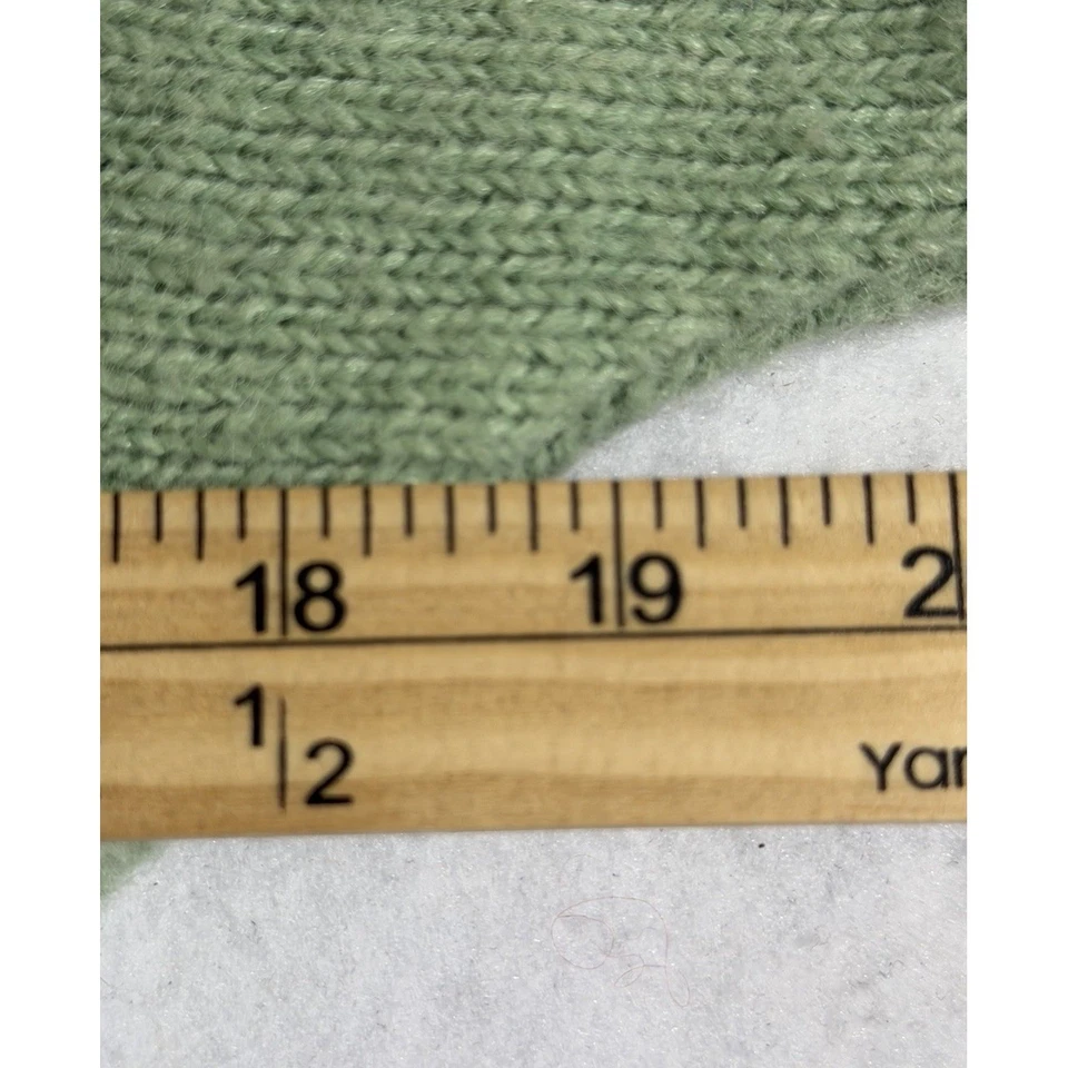 LUSH Seafoam Floral Pom Pom Knit Sweater Dolman Sleeve Cropped Size S - Image 4 of 4