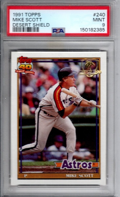 1991 TOPPS DESERT SHIELD-MIKE SCOTT  --- #-240 --PSA--9