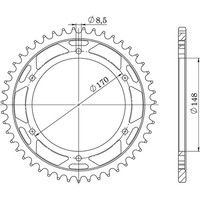 Zahnrad Stahl P525 - Z47 (DIS.14603) Suzuki 800 Dr Big 94/96