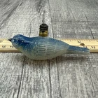 Vintage Hand-Painted Bird Figural C6 Christmas Light Bulb Japan Blue Glass 1940s