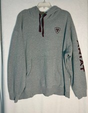 Ariat Logo Hood Pullover Sweatshirt Heather Grey XXL