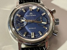 Bucherer Chronograph 1960's Men's Watch Valjoux 7730 Works/Chrono Needs Repair