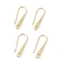 100pcs Brass Earring Hooks Finding Blank w/ Loop Earring Wire for Jewelry Making