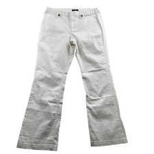 Chaps Womens Pants Size 12 Flared Leg Classic White Casual Stretch Cotton Travel