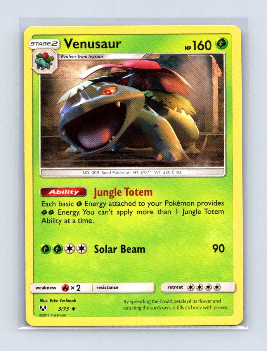 Venusaur 3/73 Uncommon Shining Legends Pokemon Lightly Played