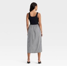 Women's Sleeveless Knit to Woven Midi Dress - A New Day