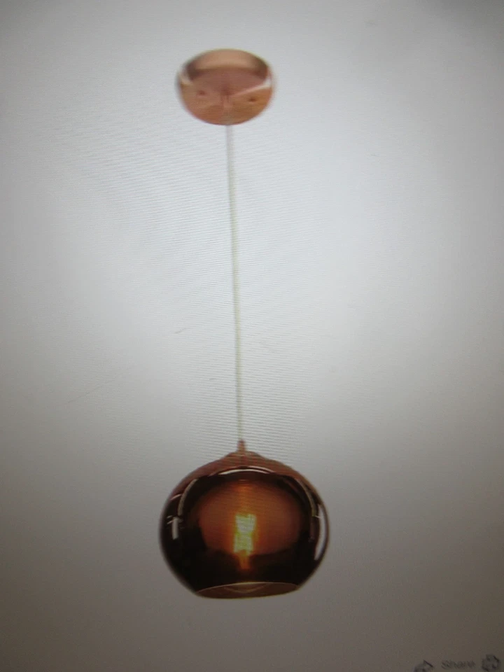 Colgante Access Lighting Glow 1 luz cobre cepillado 28101-BCP/CP Foto 2 de 4