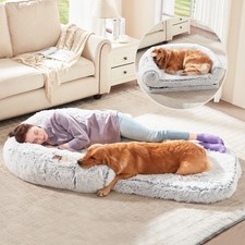Human Dog Bed, 71"x43"x12" Dog Beds for Large Dogs, Foldable Plush Washable Dog