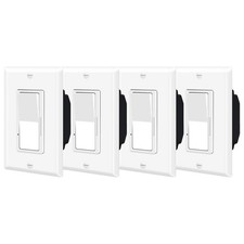 4PK Single Pole/3 Way Dimmer Switch 150W LED/CFL 600W Halogen ETL Listed