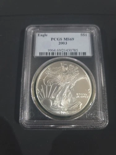 2003 PCGS MS69 American Silver Eagle Mint 1oz Dollar $1