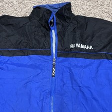 Vintage Yamaha Men's XL Kenpo PCI Blue  Black Windbreaker Jacket Pockets Zip