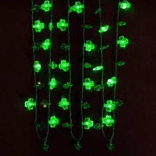 Light-Up Multi-Shamrock Necklaces, St. Patrick's Day, Jewelry, 6 Pieces