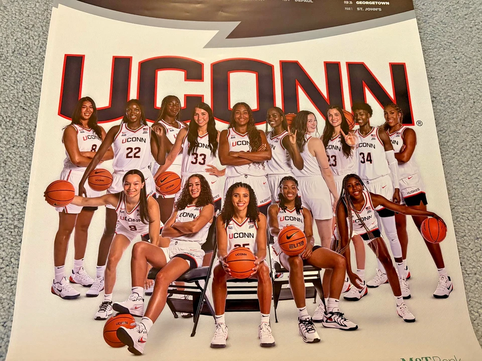 2025-26 UNIVERSITY OF CONNECTICUT UCONN HUSKIES WOMENS SCHEDULE TEAM POSTER - Image 3 of 3