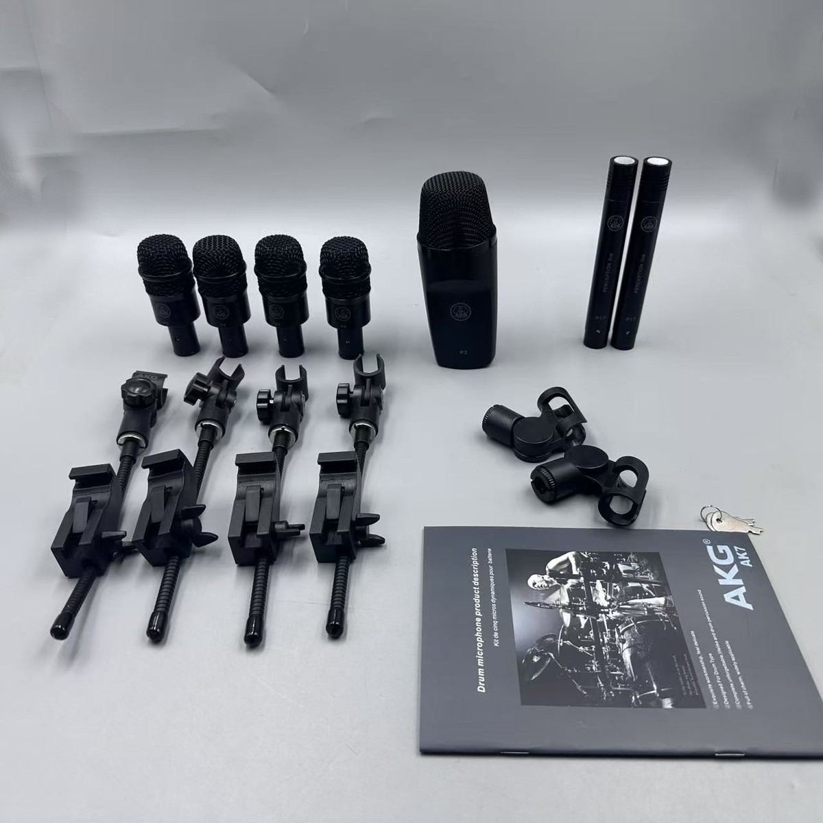 Drum AKG Set Session I Microphone Kit P2 P17 x2 P4 x4 Hard Mic