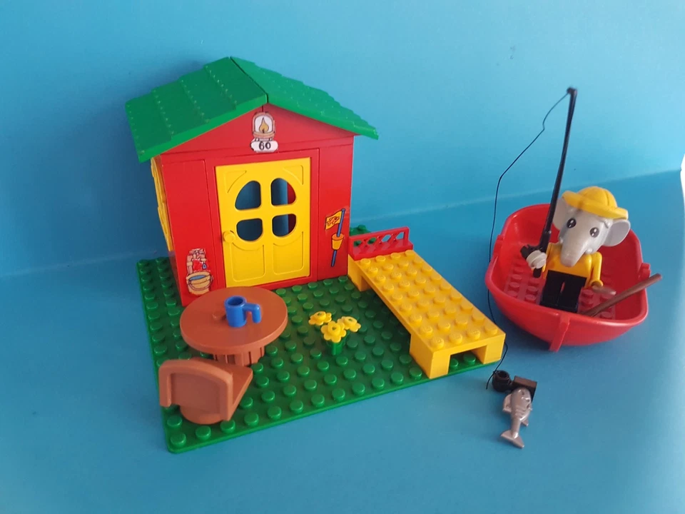 Lego Fabuland Haus 3660 Fischerhütte  mit Figur von 1985  80er Jahre - Bild 2 von 2