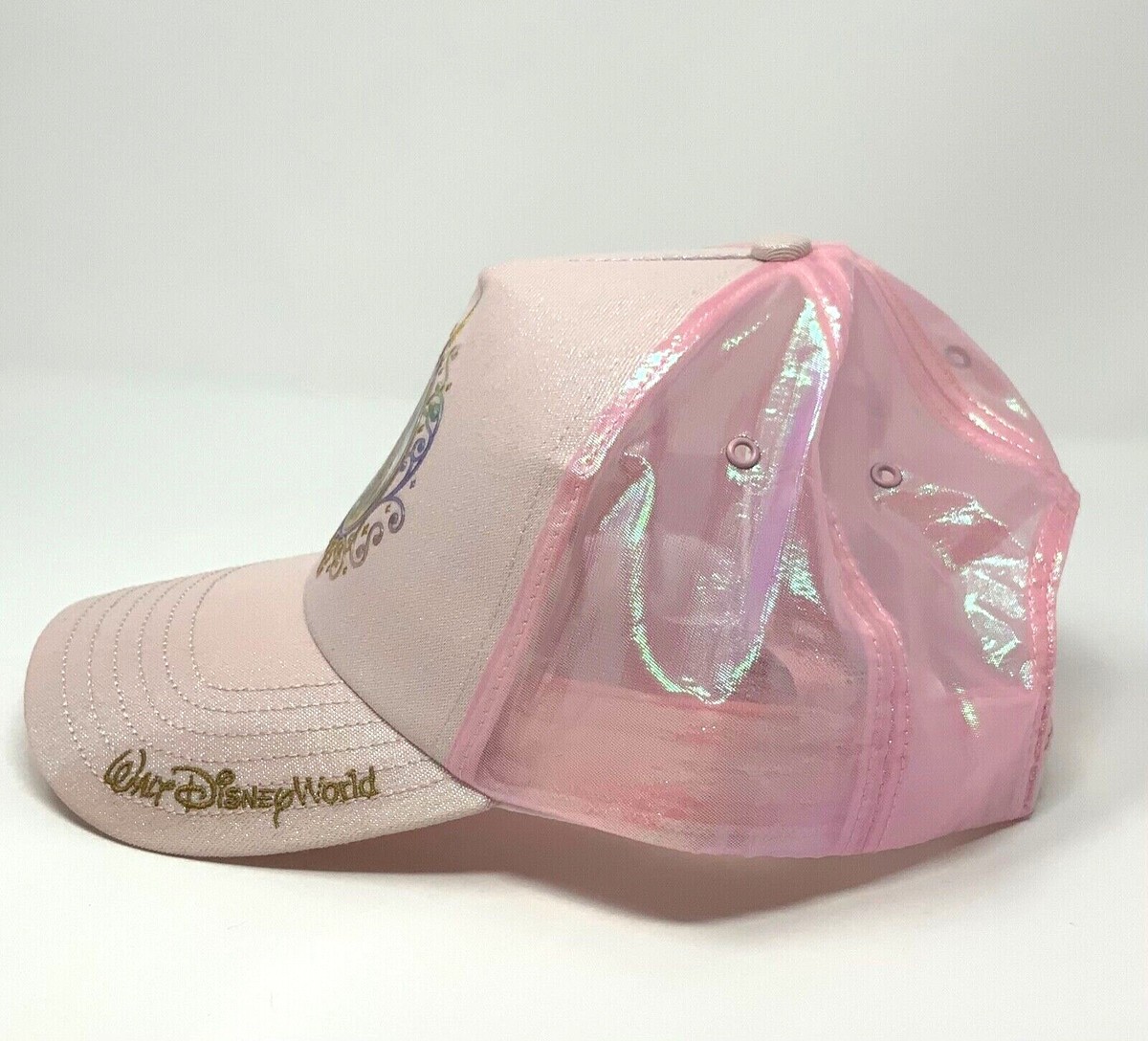 NWT Disney World 50th Anniversary Cinderella Castle Baseball Cap Iridescent Pink Pink Baseball Cap from Pastel Holiday Trend Collection  main image 3
