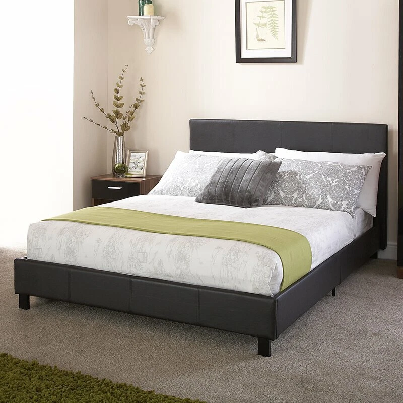 Morgana Upholstered Bed Frame Double Black