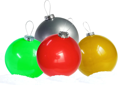 Inflatable Christmas Ornaments, (4 Pcs 18Inch) Large Inflatable Christmas Balls,