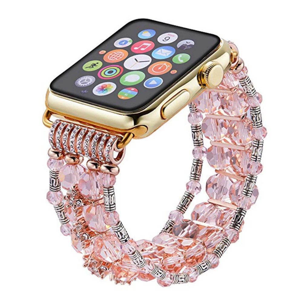 Apple Watch Band Women Rose Gold Swarovski Crystals & Crystal 