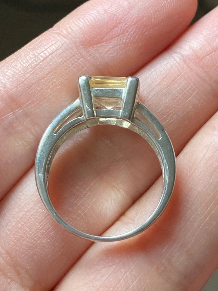 925 sterling silver natural citrine ring size 6 - Image 4 of 4