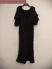 Pilling, Vf Show Women's Black Lace Off Shoulder Bell Sleeve Maxi Dress, Size S