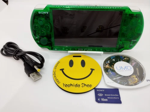 Sony PSP-3000 Playstation Portable Handheld Console Clear Green Customized