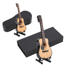 Electric Guitar Model with Display Stand Dollhouse Miniature Toy 10/16cm Wooden