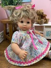 Custom Pleasant Company Bitty Baby 15" Doll, Blonde Hair, Brown Eyes, Ooak Dress