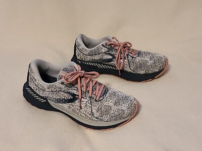 Brooks Adrenaline GTS 21 Ladies Running Shoes-Gray/White/Pink