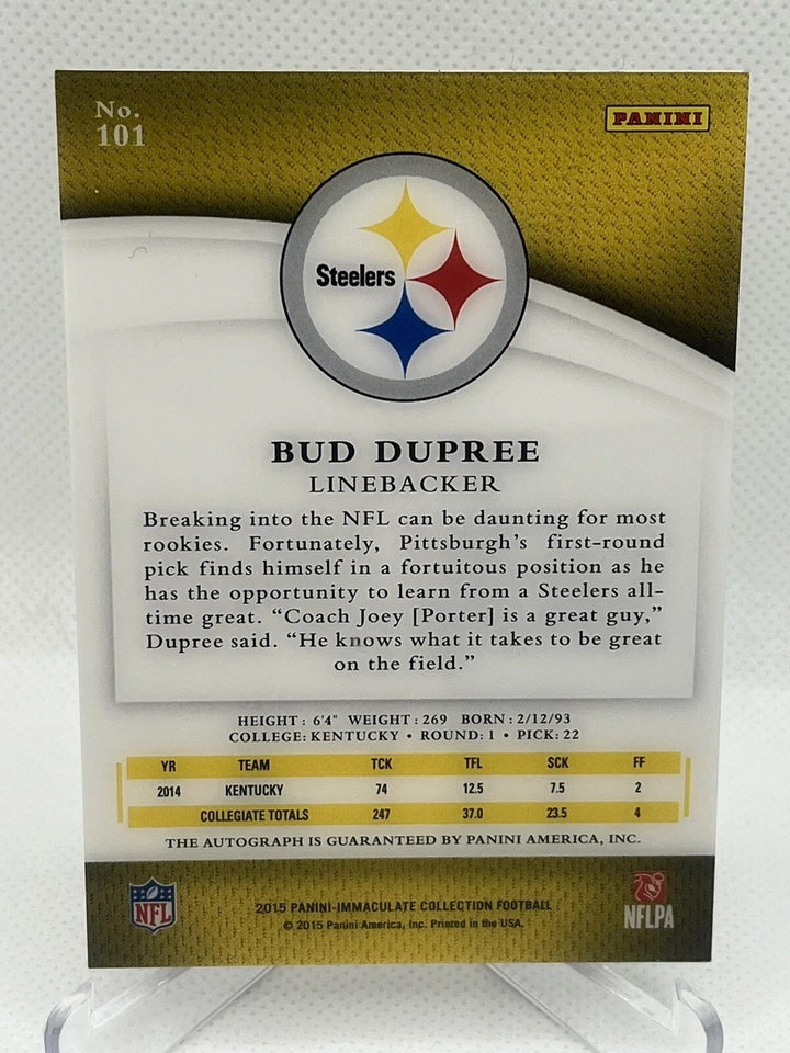 2015 Immaculate BUD DUPREE #101 Rookie RC Auto/99  - Image 2 of 2