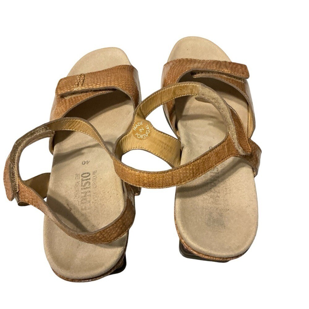 PANTOFOLA D’ORO Sandali Mephisto donna 40 US 10 oro giallo scarpe pelle air relax caoutchouc