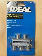 IDEAL 85-134 1 GHz 4-WAY HIGH PERFORMANCE CABLE SPLITTER - LOW LOSS -NEW IN PKG