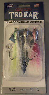 TroKar Pro V Bend Bucktail Assortment 1 OZ 5/0