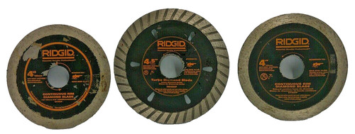Mixed Lot Ridgid 4" Continuous Diamond Blade (1)-4-1/2" Turbo Diamond Blade (2)