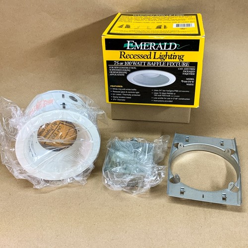 Emerald P300-TW-W Recessed Lighting 75-100 Watt Baffle Fixture (White)