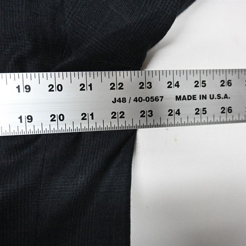 Vtg Bill Blass 42L Navy Glenn Check Flannel Mens Suit Jacket Sport Coat Blazer - Picture 7 of 12