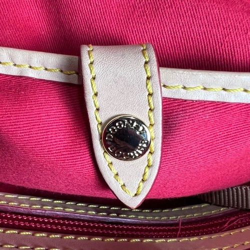 Dooney & Bourke Eva Bailey Travel Tote Cranberry Red Pebble Leather Shoulder Bag - Picture 10 of 12