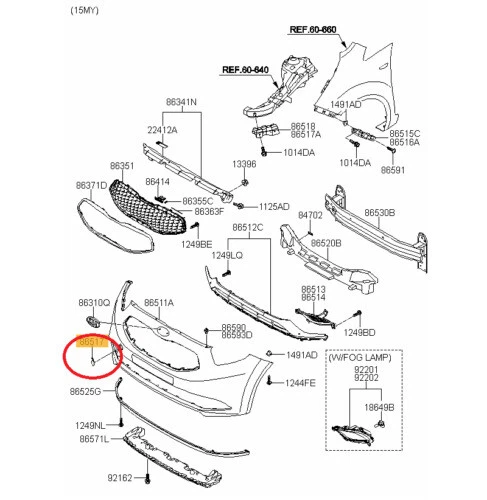 Parachoques y refuerzos Kia parte frontal para coches