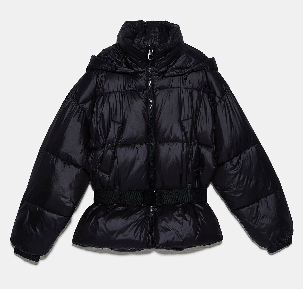 ZARA NEW WOMAN SORONA ® DUPONT™ PUFFER JACKET BELT HOOD ZARA NEW WOMAN SORONA ® DUPONT™ PUFFER JACKET BELT HOOD