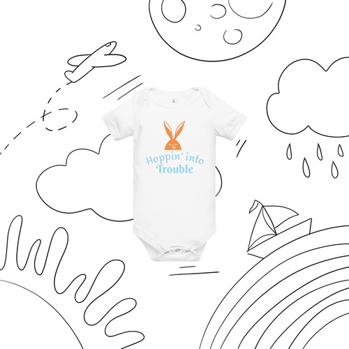 Kids Easter Bunny Romper- Baby Toddler Outfit | Cute Spring Bodysuit - Picture 8 of 8