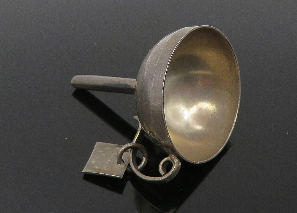 MEXICO 925 Sterling Silver Vintage Oxidized Smooth Dome