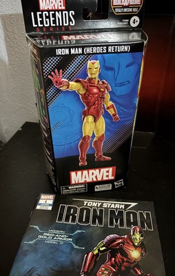 Marvels IRON MAN Figure w/TONY STARK: IRON MAN #1 Comic RED & GOLD ARMOR Cover