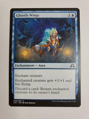 MTG Magic The Gathering Card Ghostly Wings Enchantment Aura Blue Shadows Over In