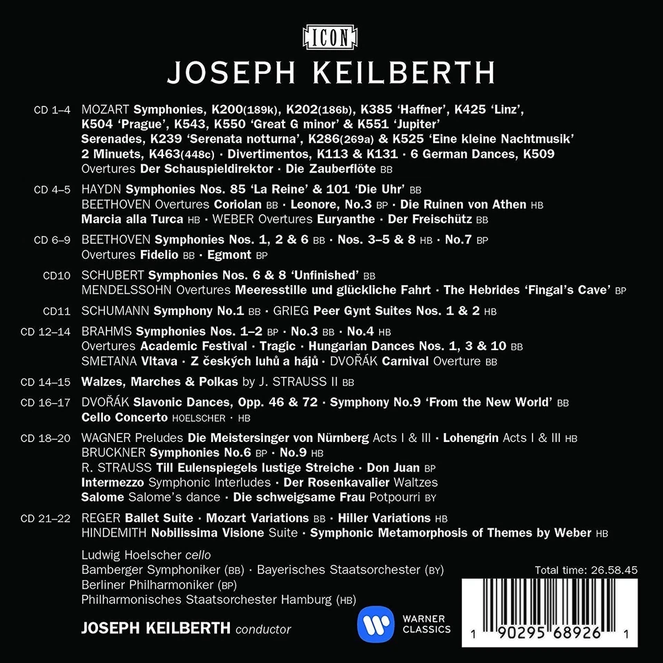 JOSEPH KEILBERTH-TELEFUNKEN REC.1953-63 - ICON BOX 22 CDs Warner (ehem. EMI) NEU - Bild 2 von 2