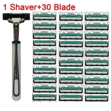30 razor cartridge's plus 1 handle men's comfort razor blades sure grip handle