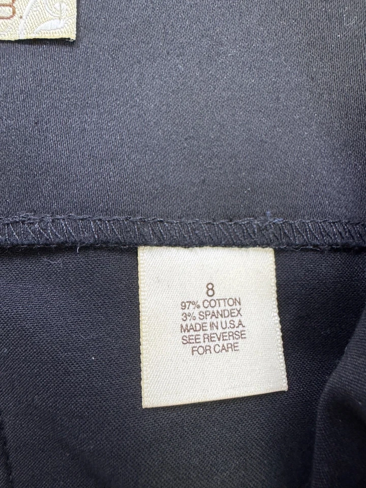 Arden B Skirt Women 8 Black Twill Back Zip Mini A-Line Stretch Made In USA - Image 4 of 4