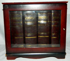 Wooden Photo Storage Cabinet Case Includes 4 Albums Hold 4 x 6 Photos