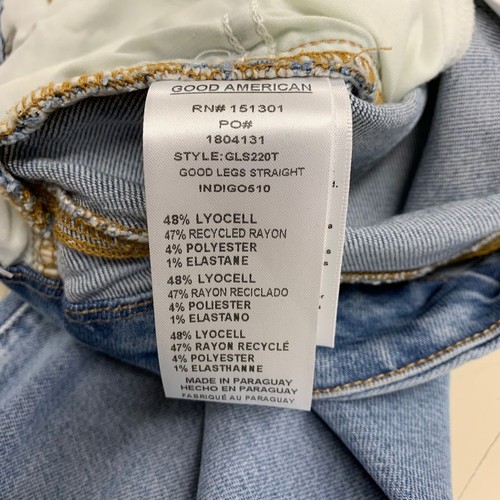 Pantalones de mezclilla rectos Good American Good Legs para mujer talla 4/27 índigo - Imagen 7 de 8