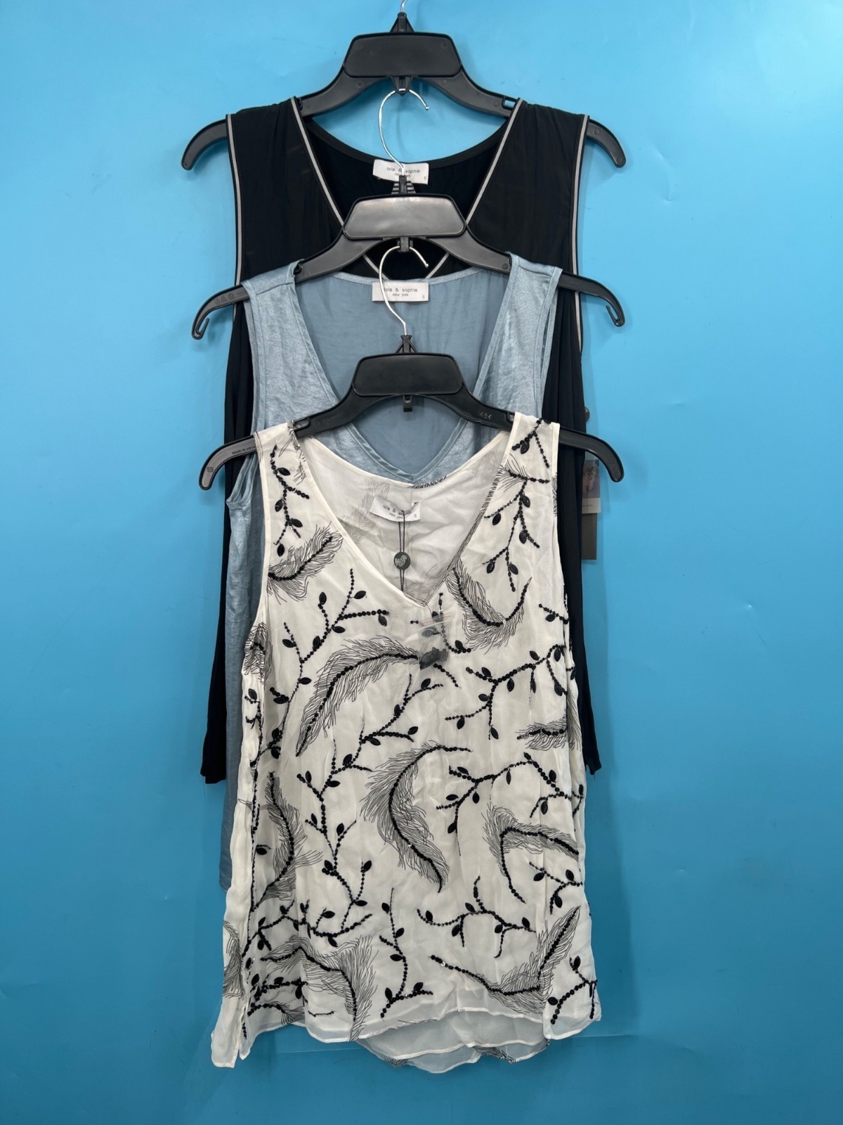 Lot of 3 Women's LOLA & SOPHIE Sleeveless V-Neck Tops Sz S (NWT)